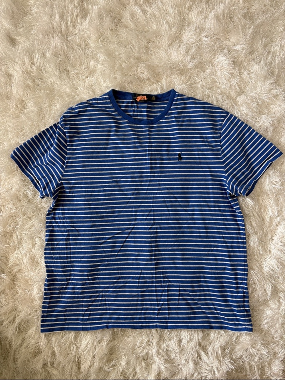 Polo Striped Crewneck T-Shirt - Blue/White